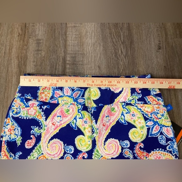 IBKUL Sharon Shorts 8 Paisley Navy Multi Pull On Golf NWT - Picture 8 of 12